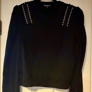 Generation Love Black Lace-Up Sweater sz M NWOT